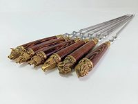 Шампур подарочный, дерево венге, литье Звери