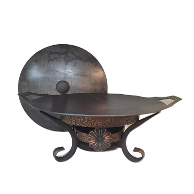 Садж 50 см стальной с крышкой и подставкой "Шелковый путь 2"