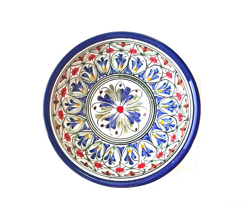 Коса (косушка) фарфоровая Риштан, средняя синяя