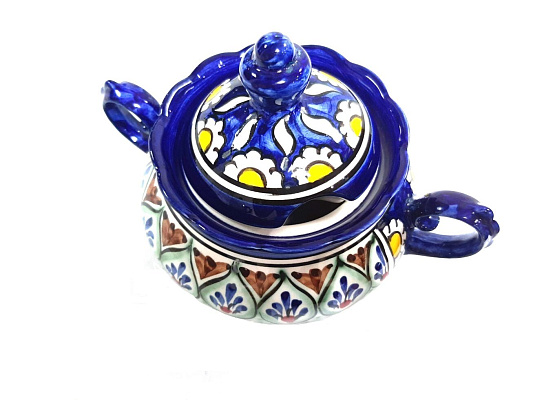 Сахарница Риштан синяя (фарфор)
