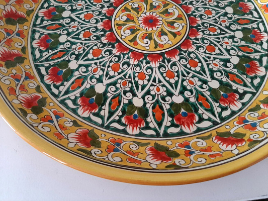 Ляган узбекский 38 см, желтый