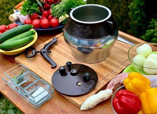 Афганский казан 12 л комби-никель с ручками (Rashko Baba)