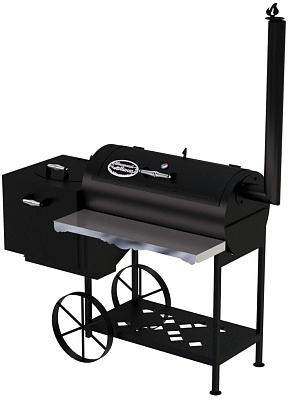 Гриль - Смокер "Паровоз казан XL", 3 мм, печь слева